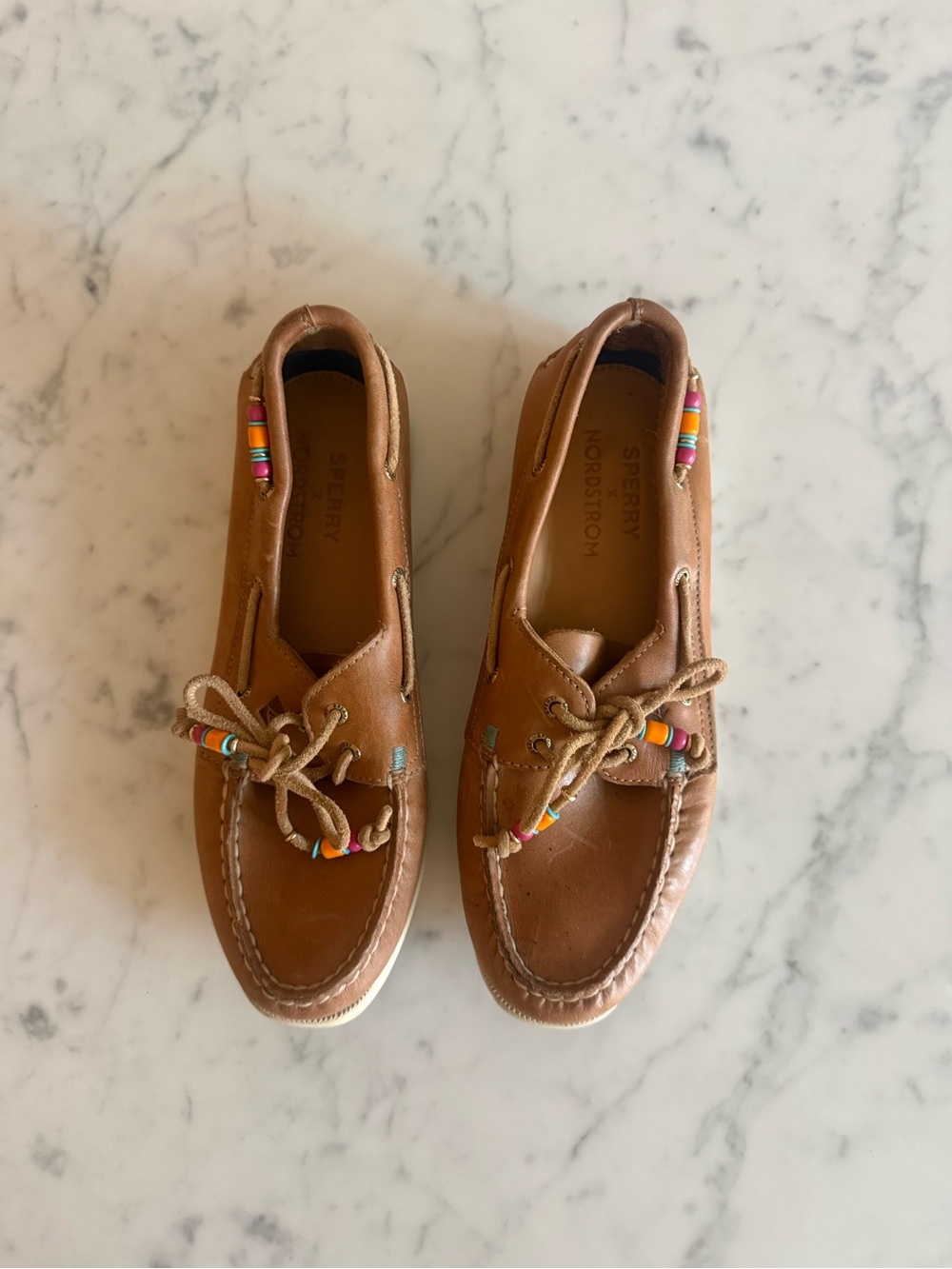 womens Brown Leather Boat Shoes